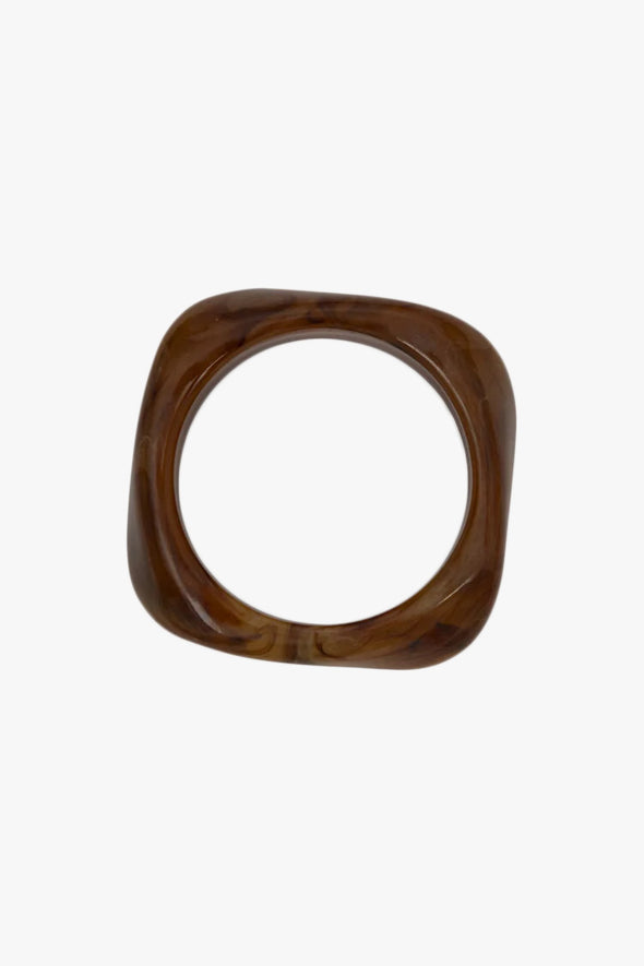 Resin Rectangle Bangle Brown