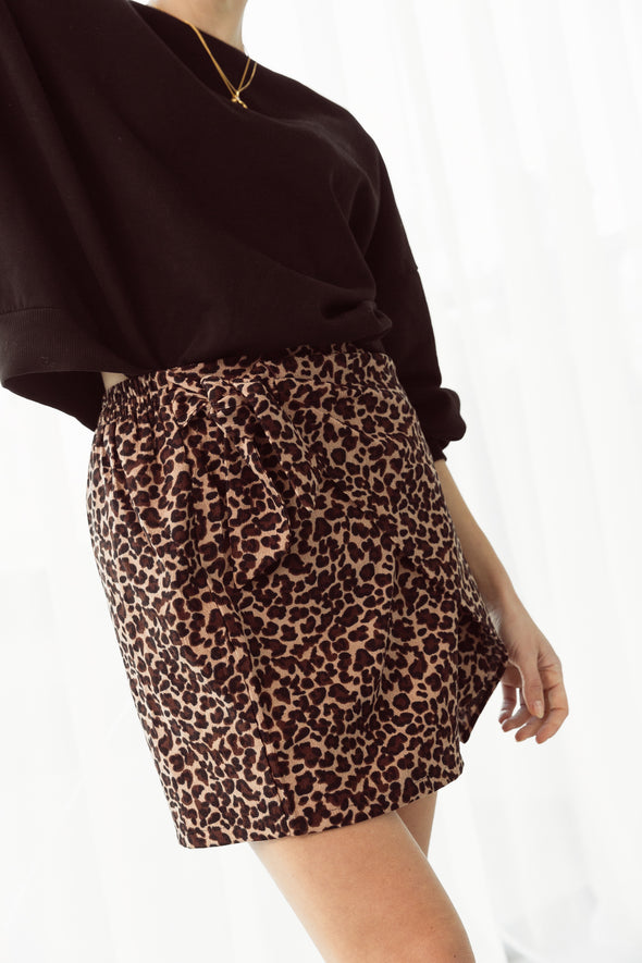 Ares Wrap Leopard Skirt