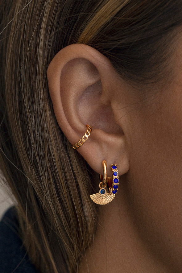 Blue Crystal Hoop Earrings
