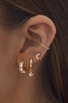 Olivia White Crystal Hoop Earrings