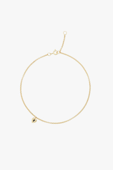 Padlock of Love Anklet Goldplated