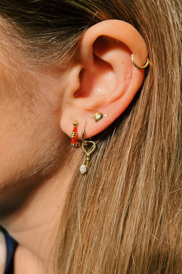 Single Cupid Stud Earring Goldplated