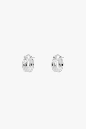 Small Poetic Ring Earrings Silver