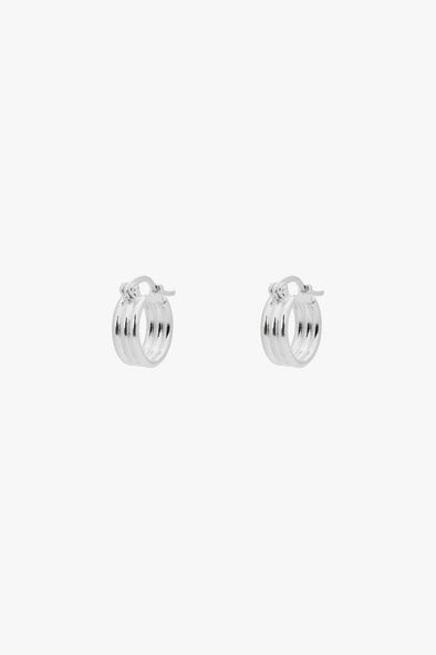 Small Poetic Ring Earrings Silver