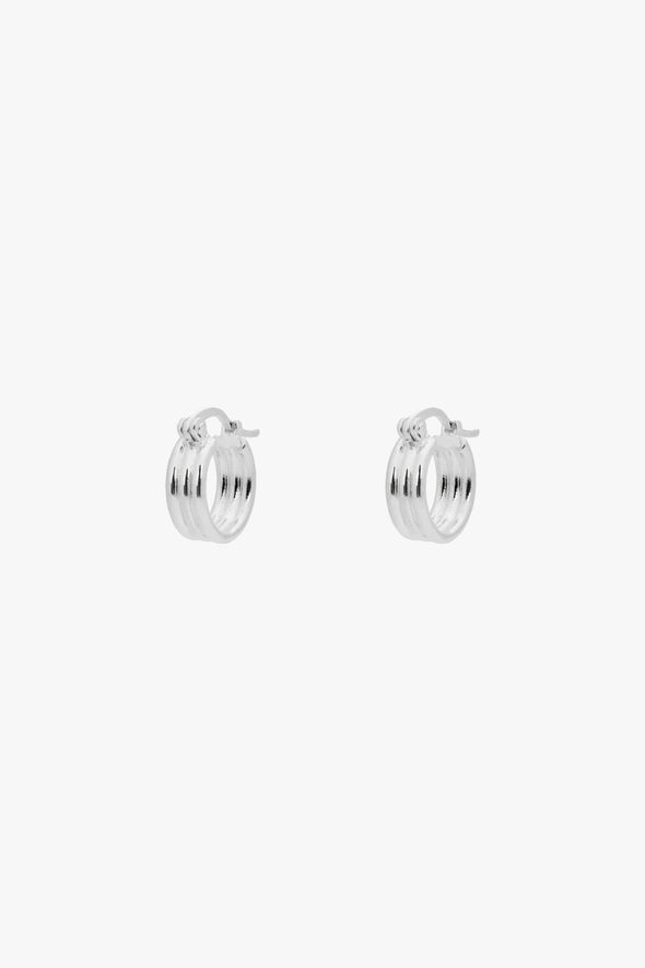 Small Poetic Ring Earrings Silver