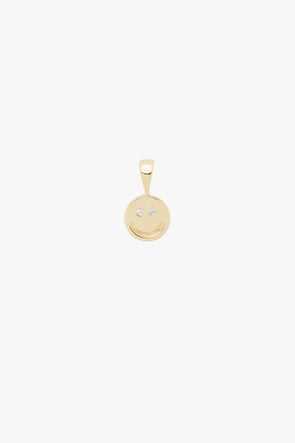 Smiley Necklace Charm Silver Goldplated