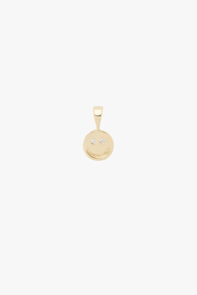 Smiley Necklace Charm Silver Goldplated