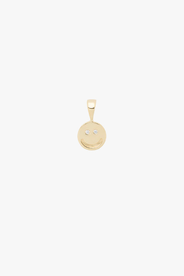 Smiley Necklace Charm Silver Goldplated