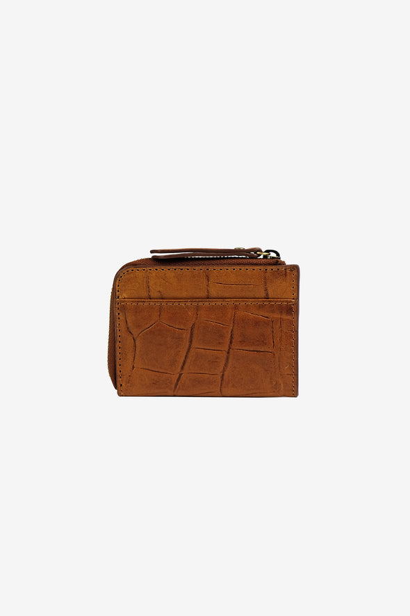 Coco Coin Purse Cognac Croco Classic Leather - O My Bag - Mini wallet cognac croco