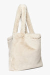 Neutral Faux Fur Mom Bag