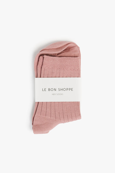 Her Socks Desert Rose - Le Bon Shoppe - Pink ribbed socks