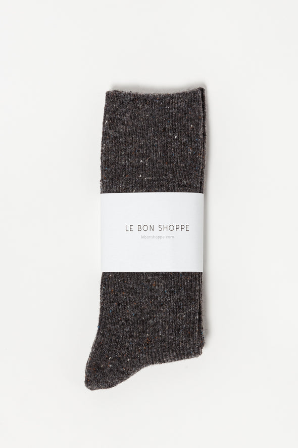 Snow Socks Charcoal - Le Bon Shoppe - Charcoal wool blend socks with speckles