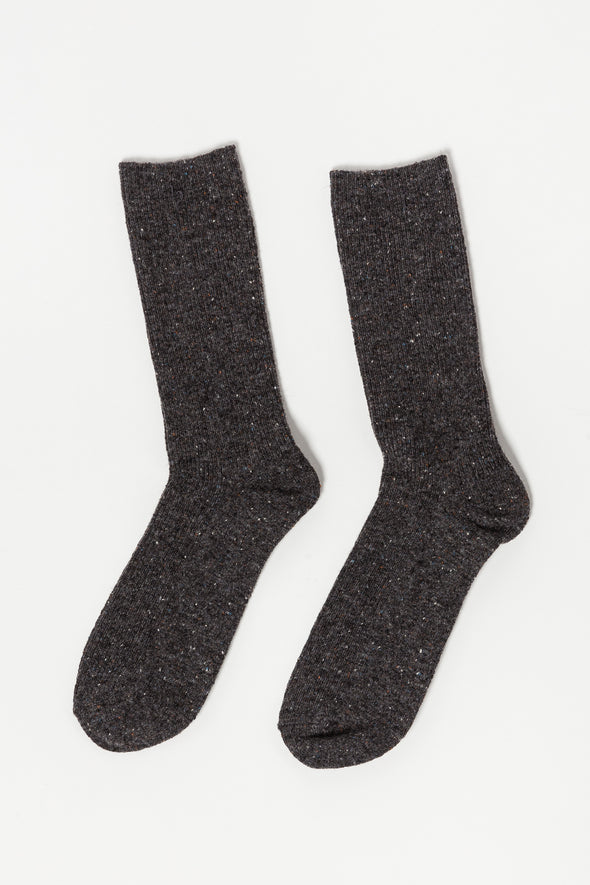 Snow Socks Charcoal - Le Bon Shoppe - Charcoal wool blend socks with speckles
