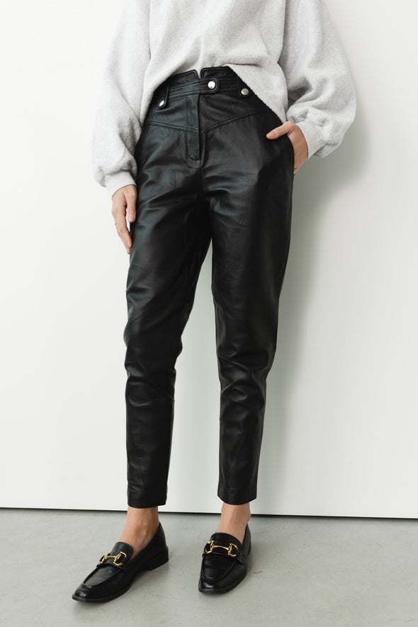Aubrey Leather Pants Black