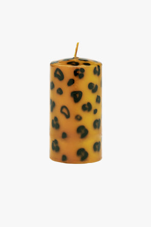 Small Leopard Print Pillar Candle