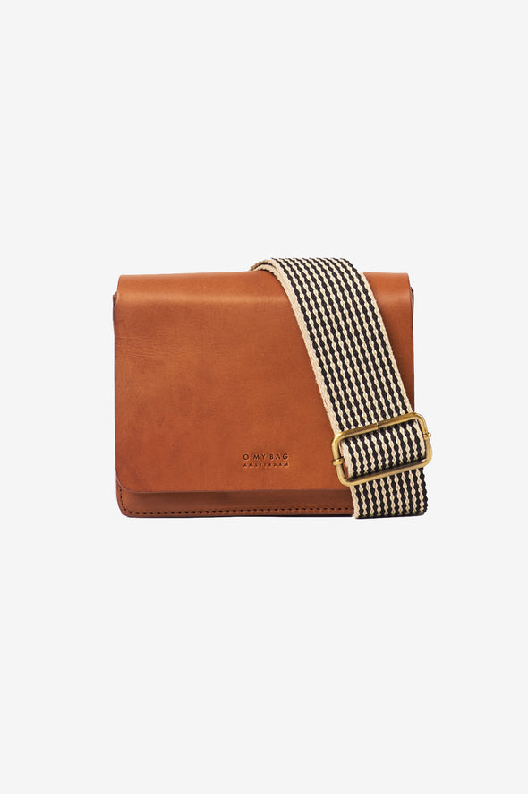 Audrey Mini Cognac Checkered Classic Leather