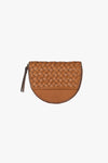 Laura Woven Coin Purse Cognac Classic Leather