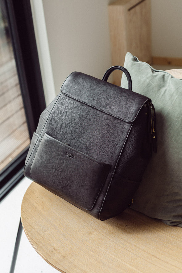 Jean Backpack Black Soft Grain Leather - O My Bag - Zipped closure and shoulder straps