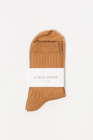Le Bon Shoppe Socks Her Peanut Butter - Le Bon Shoppe - Ribbed knit socks peanut butter