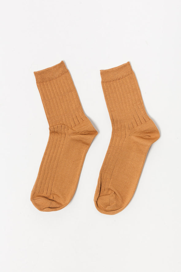 Le Bon Shoppe Socks Her Peanut Butter - Le Bon Shoppe - Ribbed knit socks peanut butter