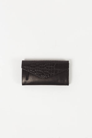 Pixie Envelope Black/Croco Classic Leather  - O My Bag - Black leather and croco mix envelope wallet